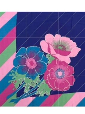 Vtg Carven Silk Scarf Paris 60s/70s